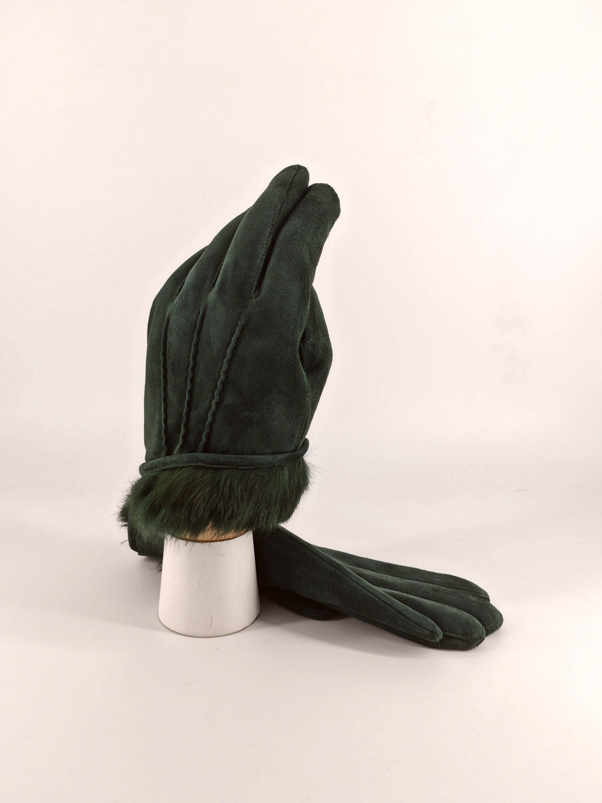 Valentino . Leather Gloves Rabbit Fur Lined